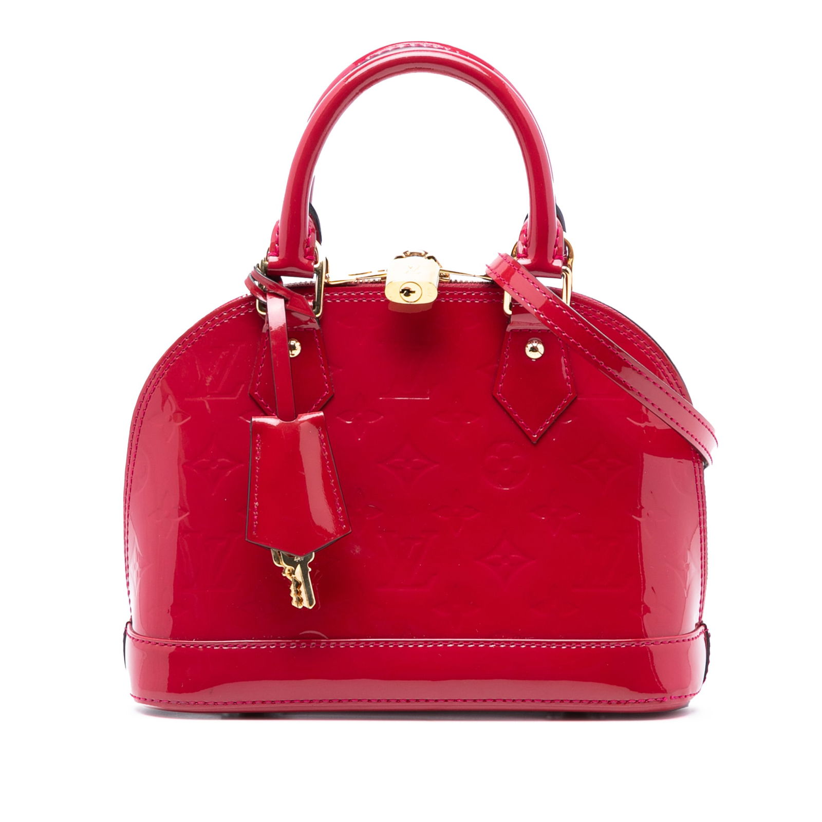 Louis Vuitton Alma BB Red Monogram Vernis Leather Crossbody Bag (1 of 7)