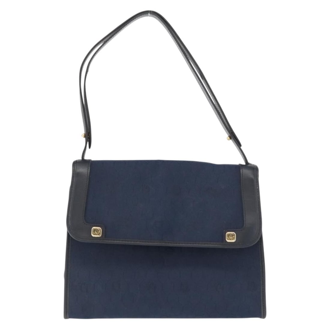 Navy Canvas and Leather Christian Dior Vintage Honeycomb Shoulder Bag: Navy Canvas and Leather Christian Dior Vintage Honeycomb Shoulder Bag This vintage Christian Dior Honeycomb shoulder bag features navy canvas with leather accents. Designed for women, it offers a comp