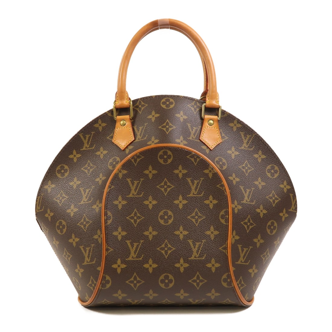 Louis Vuitton Ellipse MM Monogram Canvas Handbag with Gold Hardware M51126: Louis Vuitton Ellipse MM Monogram Canvas Handbag with Gold Hardware M51126 This Louis Vuitton Ellipse MM handbag features the iconic monogram pattern on durable PVC coated canvas in brown. The bag is