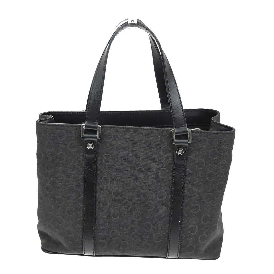 Celine Black Canvas Tote Bag 26cm by 19cm by 10cm for Women: Celine Black Canvas Tote Bag 26cm by 19cm by 10cm for Women This Celine tote bag features a black canvas construction designed for female use. It measures 26cm x 19cm x 10cm and is crafted in Italy. T
