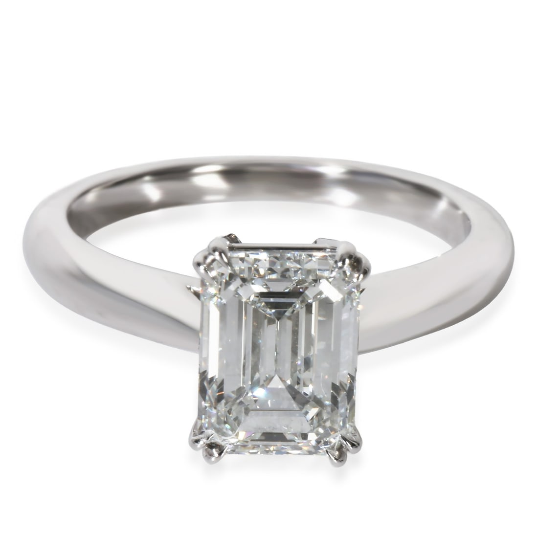 Platinum Solitaire Engagement Ring with 1.91ct Emerald Diamond by Harry Winston (1 of 6)