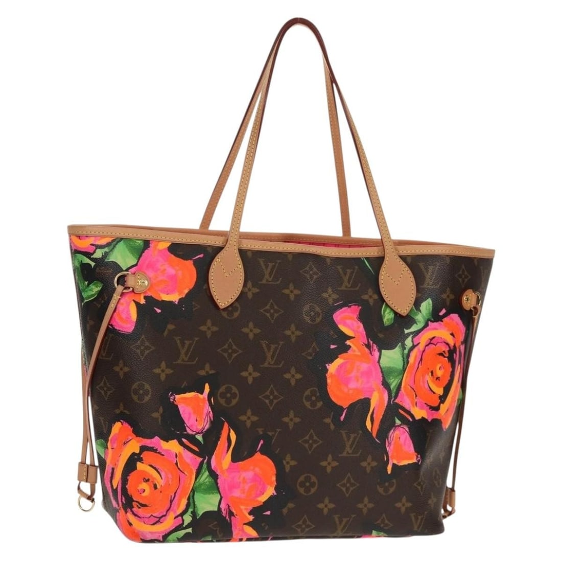 Monogram Canvas Rose Neverfull MM Tote by Louis Vuitton M48613: Monogram Canvas Rose Neverfull MM Tote by Louis Vuitton M48613 This Louis Vuitton Monogram Rose Neverfull MM Tote Bag, model M48613, features the brand's signature monogram canvas exterior. Crafted in