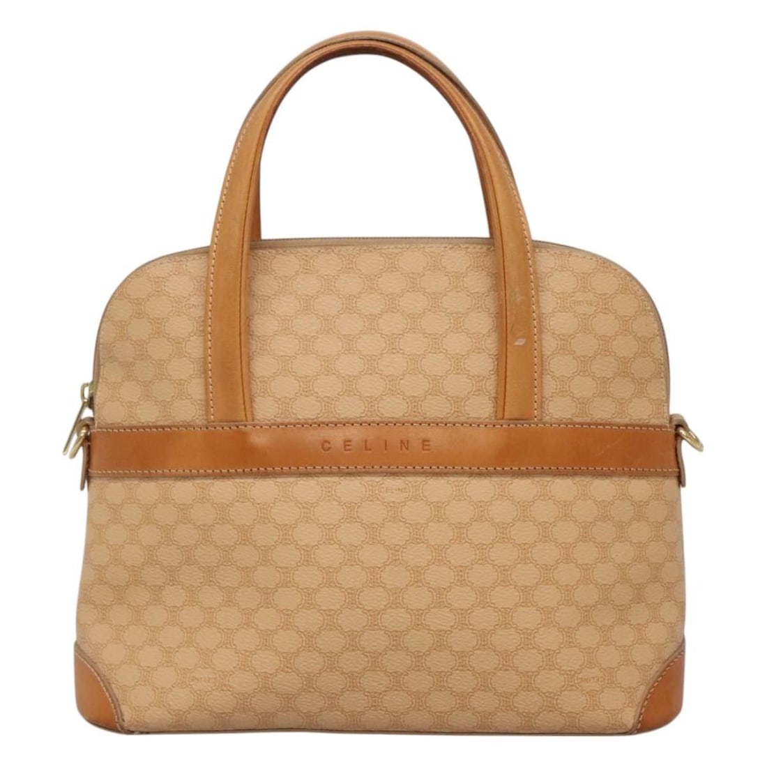 Celine Macadam Beige Canvas and Leather Vintage Shoulder Bag (1 of 18)