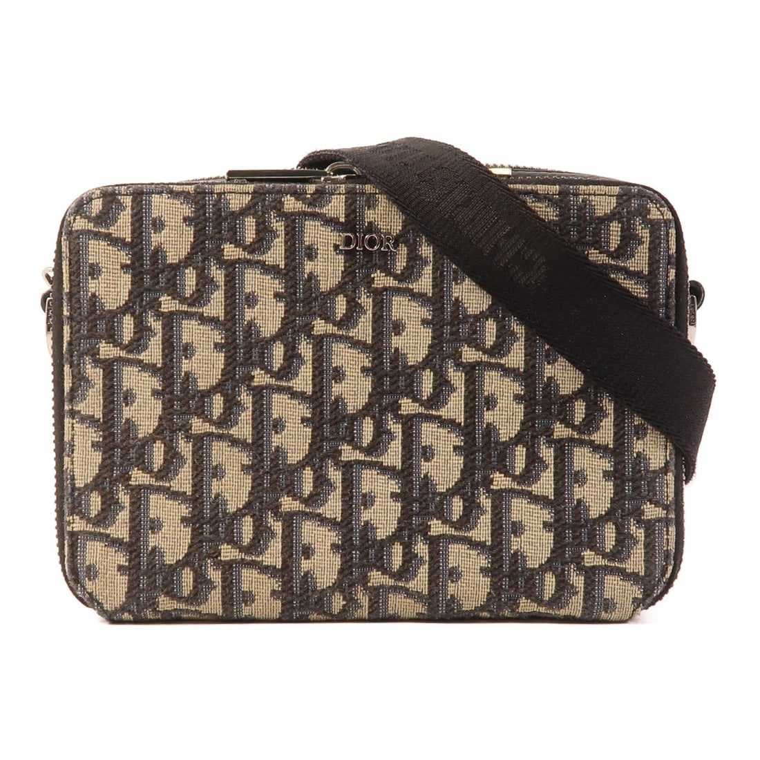 Dior Blue Canvas CD Zipped Shoulder Pouch with Strap 20BBC119: Dior Blue Canvas CD Zipped Shoulder Pouch with Strap 20BBC119 This stylish Christian Dior zipped pouch doubles as a shoulder bag, crafted from durable blue canvas. The bag features a convenient strap