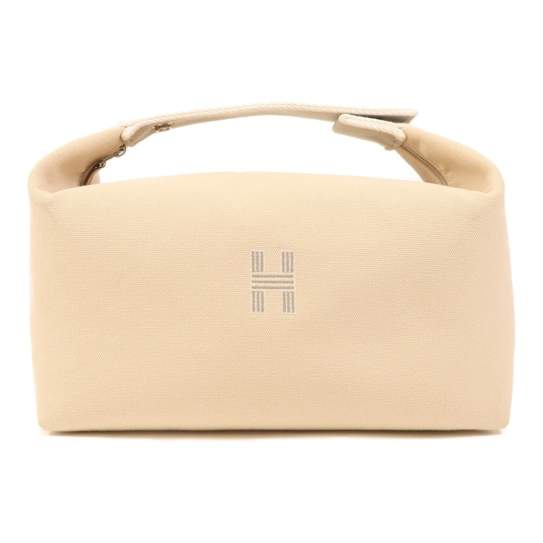 Hermes Bride a Brac GM Canvas Beige Handbag with Palladium Hardware: Hermes Bride a Brac GM Canvas Beige Handbag with Palladium Hardware This Hermes Bride a Brac GM handbag features a beige canvas exterior with a classic, natural look. Crafted in France, the bag offers