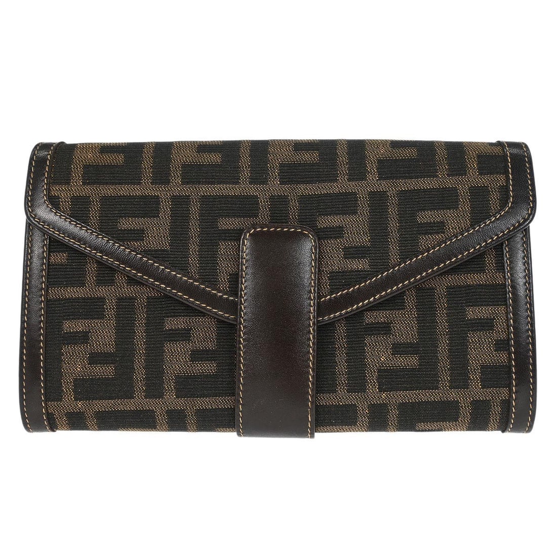 Fendi Zucca Pattern Brown Canvas Folding Wallet (1 of 7)