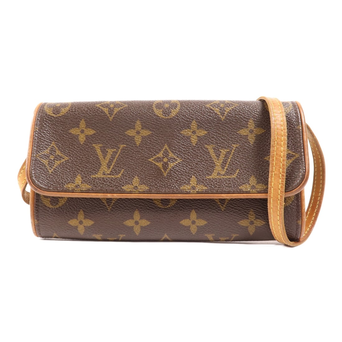 LOUIS VUITTON Pochette Twin PM Shoulder Bag M51854 Monogram Brown (1 of 18)