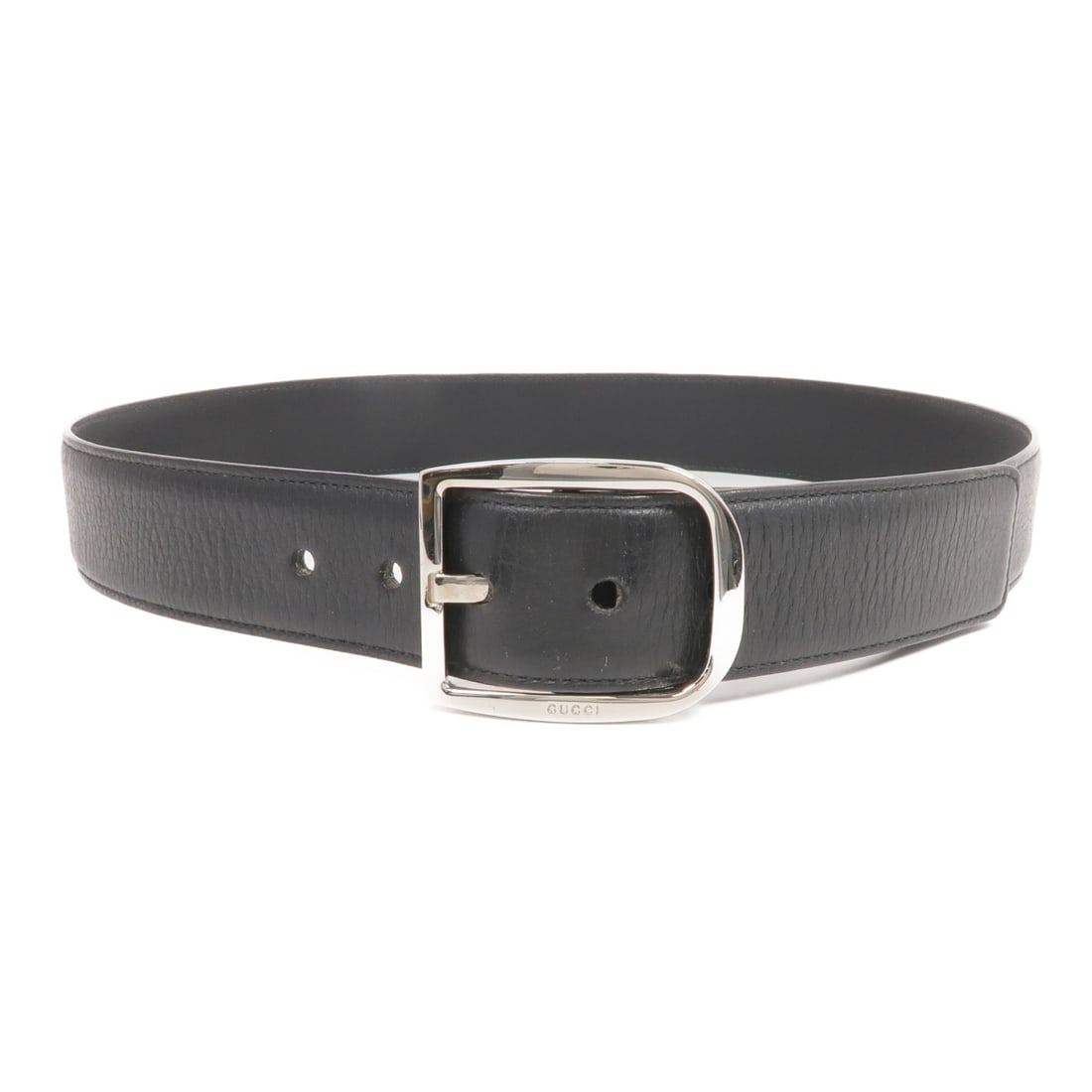 GUCCI GG Black Calfskin Leather Belt 449716 SHW Italy (1 of 9)