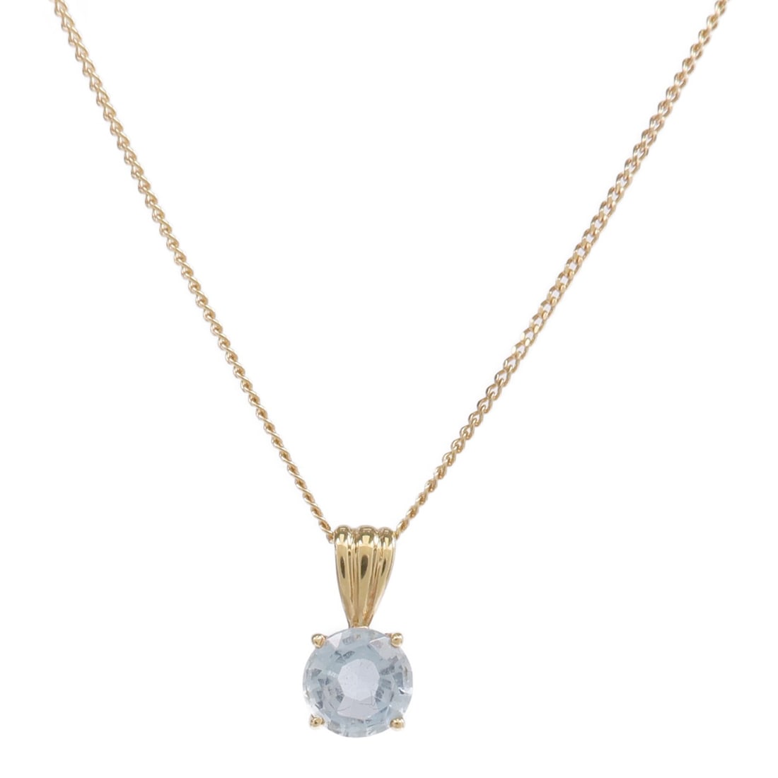 Blue Crystal Pendant Necklace in 18K Yellow Gold by JEWELRY (1 of 8)