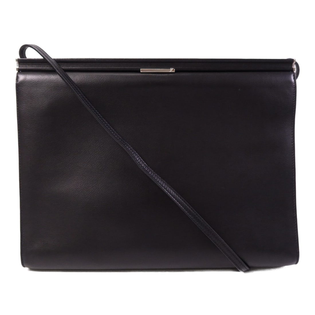 Hermes Clic-H 33 Black Evercolor Leather Shoulder Bag with Palladium Hardware (1 of 14)