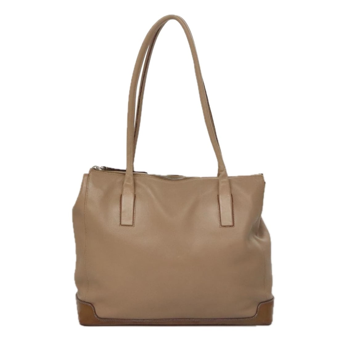 Beige Leather Tote Bag Prada Vintage Model 32cm x 27cm x 11.5cm: Beige Leather Tote Bag Prada Vintage Model 32cm x 27cm x 11.5cm This Prada vintage tote for women is crafted from beige leather and made in Italy. It features a spacious design with visible signs of w
