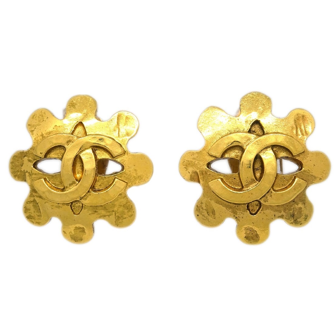 Chanel 94P Gold-Plated Button Clip-On Earrings (1 of 4)