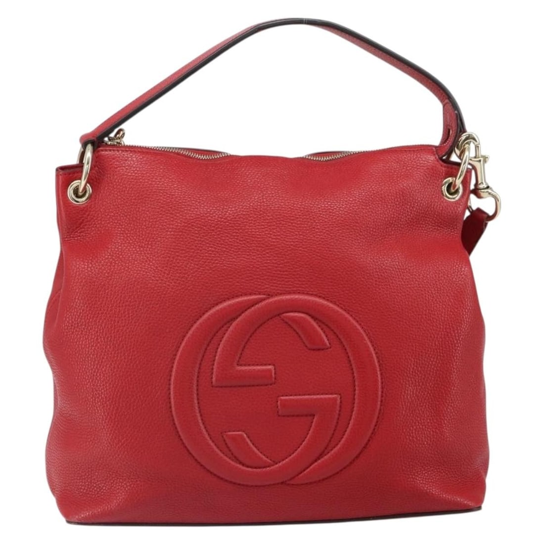 Red Leather Gucci Soho Convertible Hobo Shoulder Bag: Red Leather Gucci Soho Convertible Hobo Shoulder Bag This Gucci Soho Convertible Hobo bag is crafted from red leather and designed for women. It features a convertible shoulder strap and metal fitting