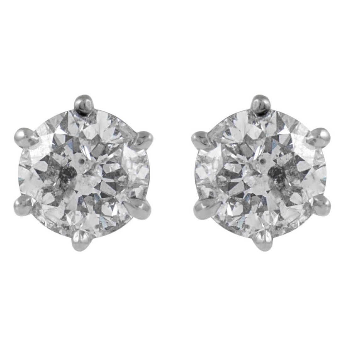 EGL Certified 2.00ct F Color Diamond Studs in 14k White Gold: EGL Certified 2.00ct F Color Diamond Studs in 14k White Gold These exquisite diamond stud earrings feature two EGL certified round brilliant diamonds with a total weight of 2.00 carats. Each diamond b