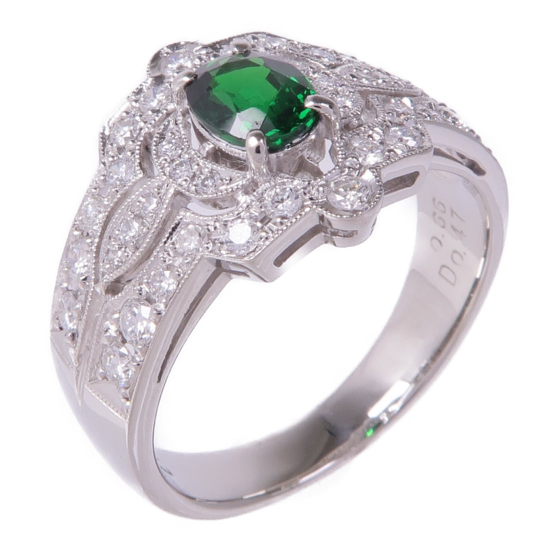 Garnet Diamond Ring in Pt950 Platinum Size 7.25 Jewelry (1 of 10)