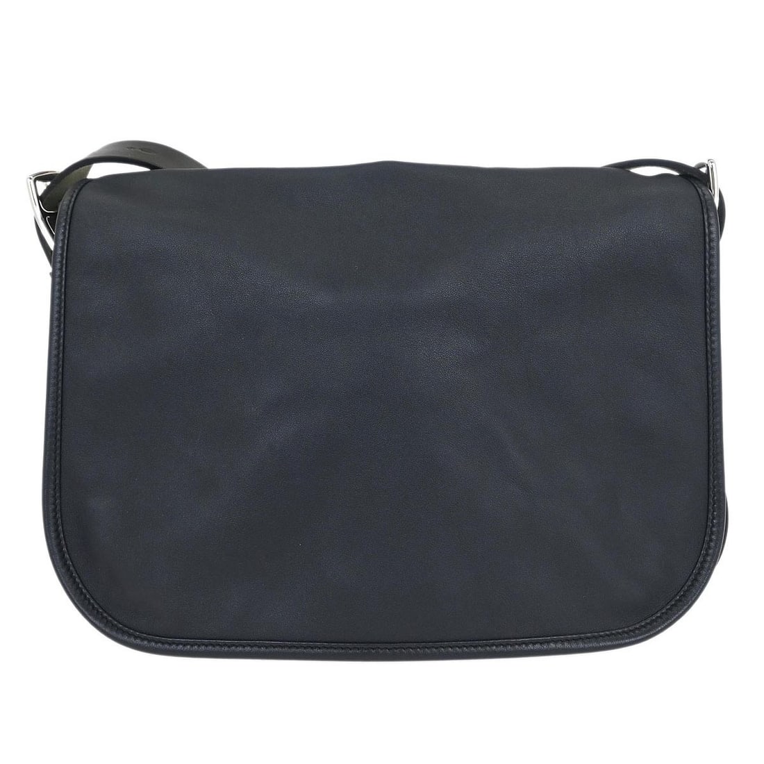 Blue Leather Hermes Barda Crossbody Bag 31cm by 23cm by 6cm: Blue Leather Hermes Barda Crossbody Bag 31cm by 23cm by 6cm The Hermes Barda Messenger Bag in blue leather features a sleek design crafted for women. Made from quality leather in France, this pre-owne