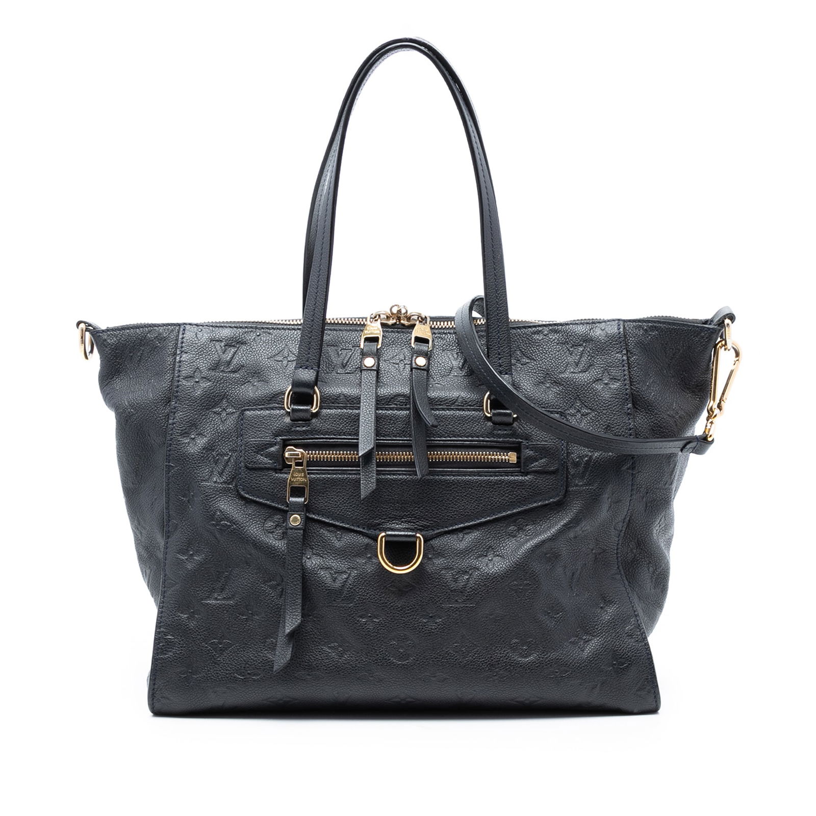 Louis Vuitton Lumineuse PM Black Monogram Empreinte Leather Shoulder Bag: Louis Vuitton Lumineuse PM Black Monogram Empreinte Leather Shoulder Bag The Louis Vuitton Monogram Empreinte Lumineuse PM is crafted from monogram empreinte leather and features flat leather handles,