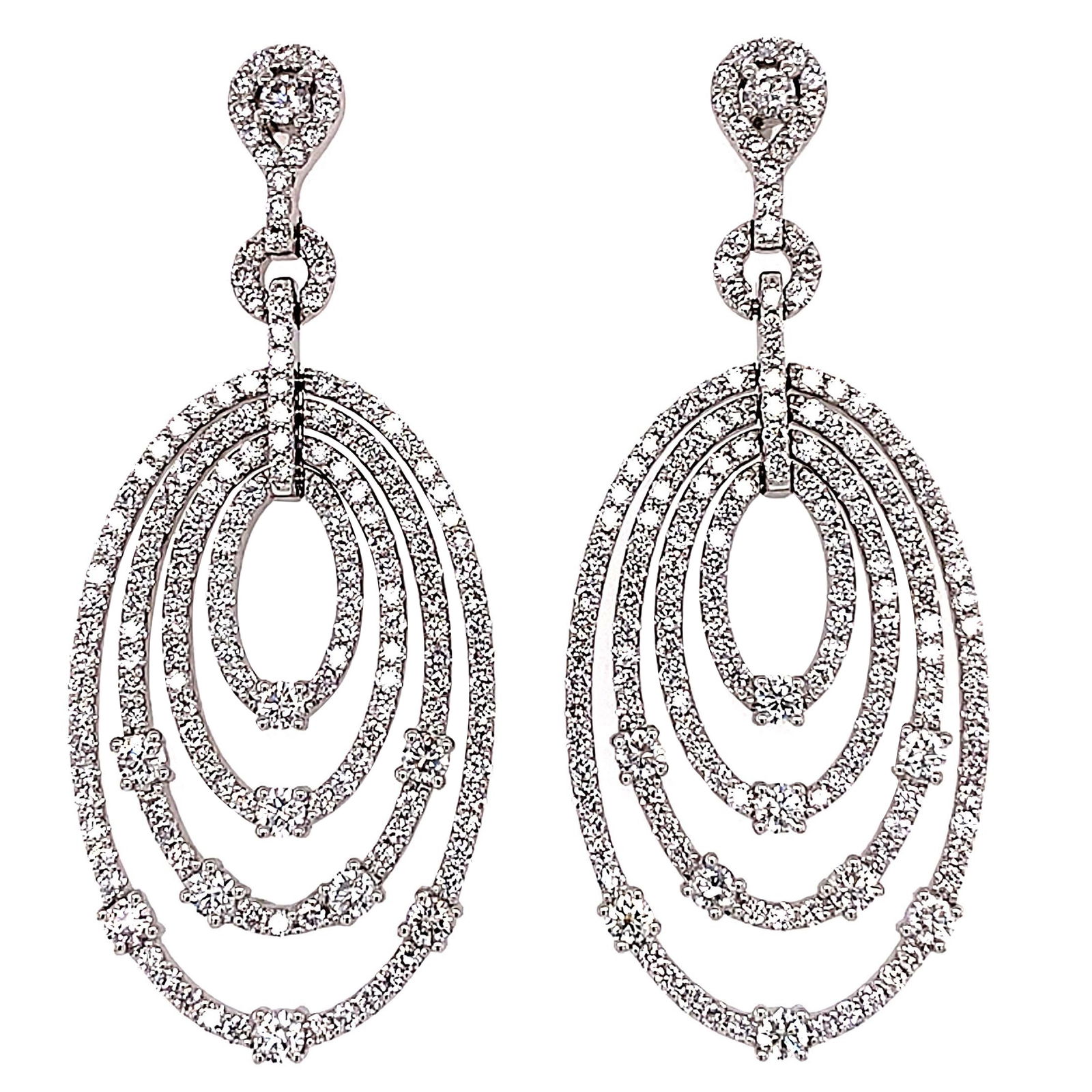 3.71ct Diamond Earrings 14k White Gold Contemporary (1 of 4)