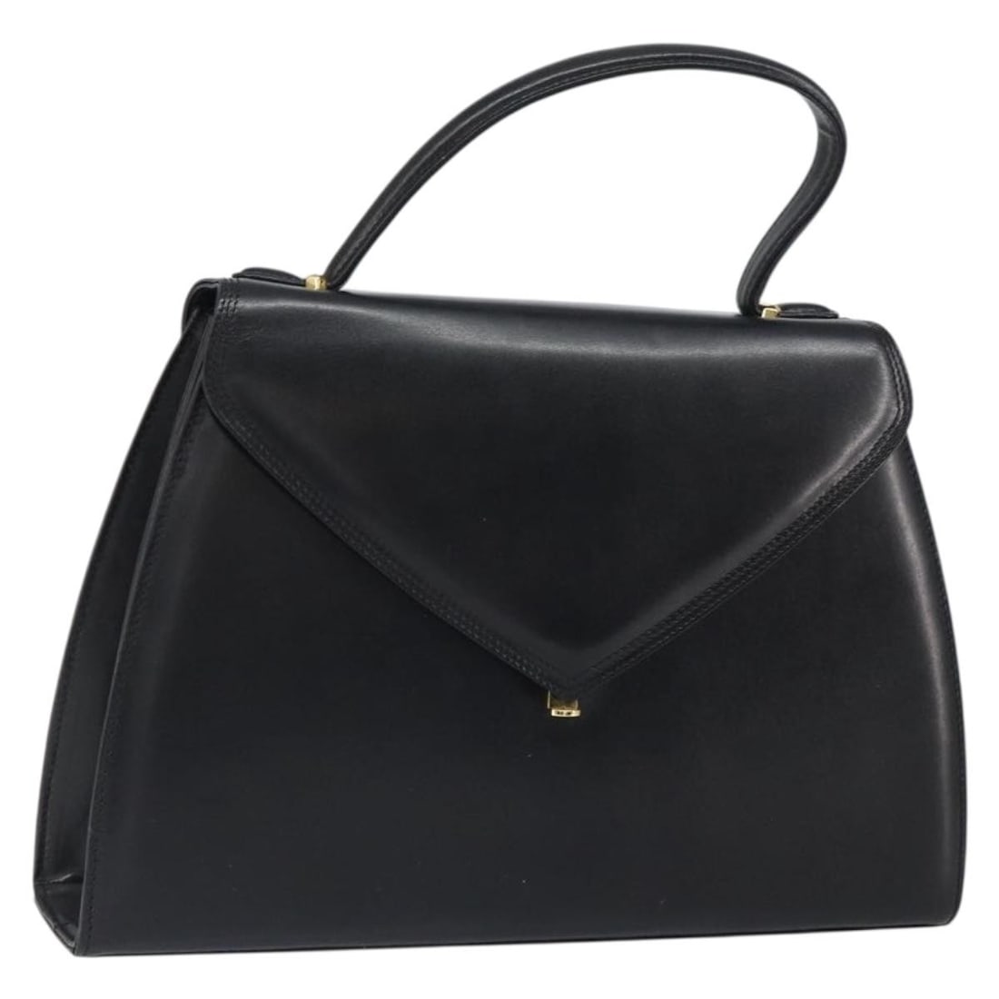 Black and Gold Leather Handbag by Givenchy: Black and Gold Leather Handbag by Givenchy This Givenchy handbag features a sleek design crafted from black leather with gold accents. The bag has a structured silhouette, an approximate height of 8.7