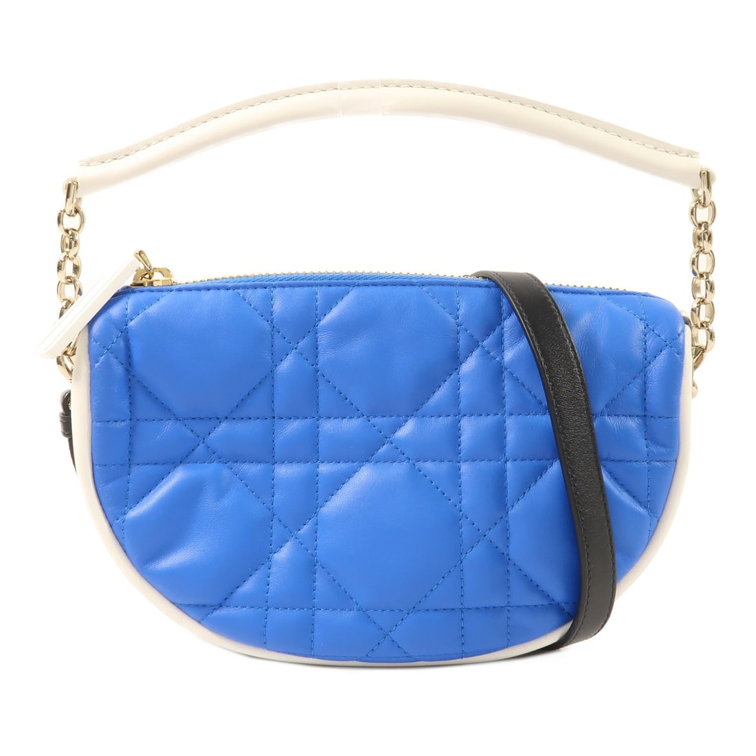 Dior Vibe White Blue Lambskin 2 Way Hobo Shoulder Bag Gold Hardware: Dior Vibe White Blue Lambskin 2 Way Hobo Shoulder Bag Gold Hardware This Christian Dior Vibe 2-way shoulder bag features luxurious lambskin leather in a striking white and blue color combination. Desi