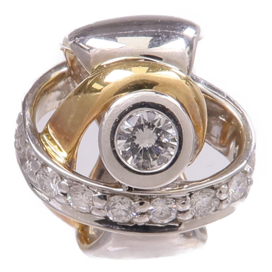 18K Yellow Gold Diamond Pendant Top with White Gold Accent (1 of 6)