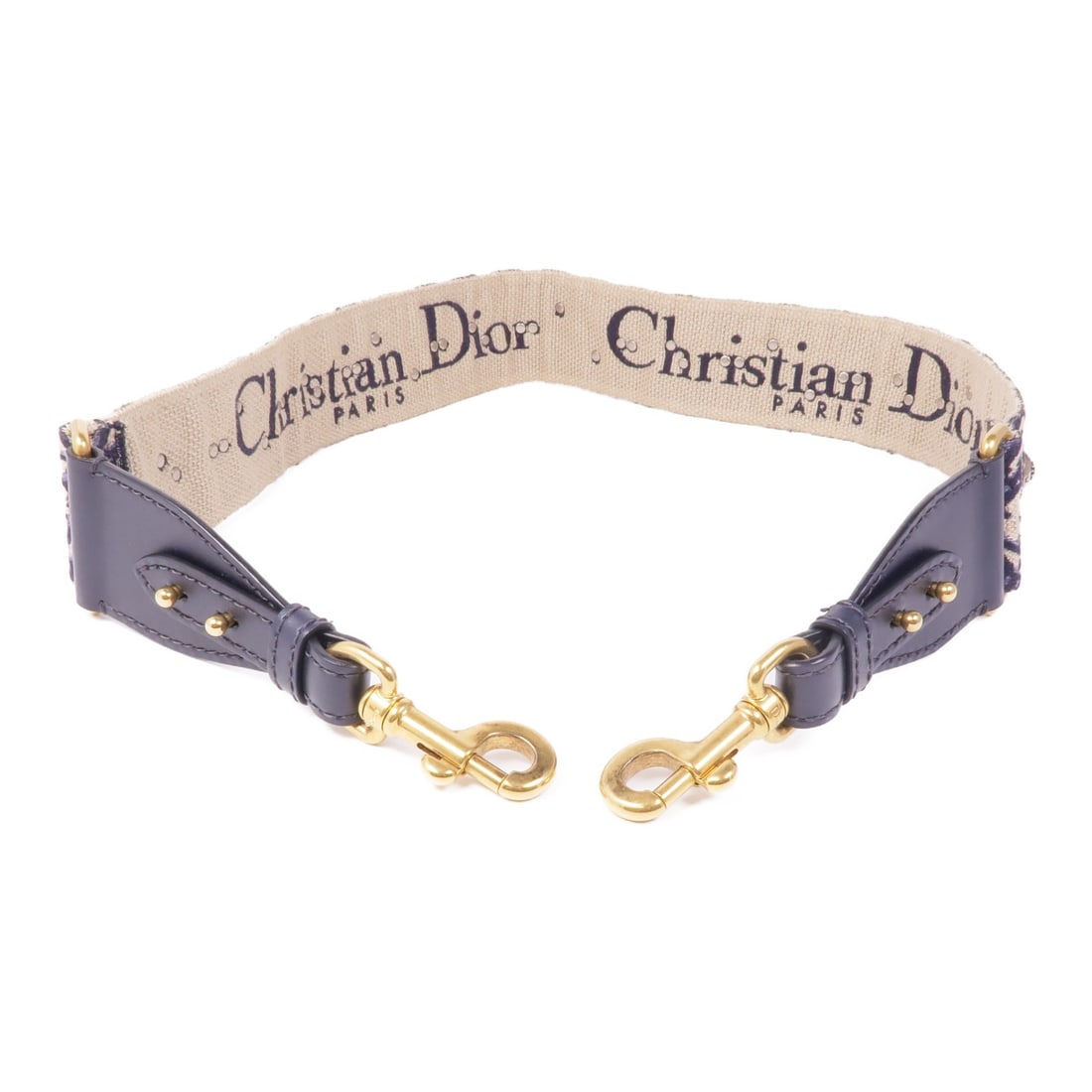 Christian Dior Navy Canvas Shoulder Strap for Bags: Christian Dior Navy Canvas Shoulder Strap for Bags Elevate your accessories with this stylish CHRISTIAN DIOR shoulder strap, crafted from durable canvas in a classic navy color. Designed for versatili