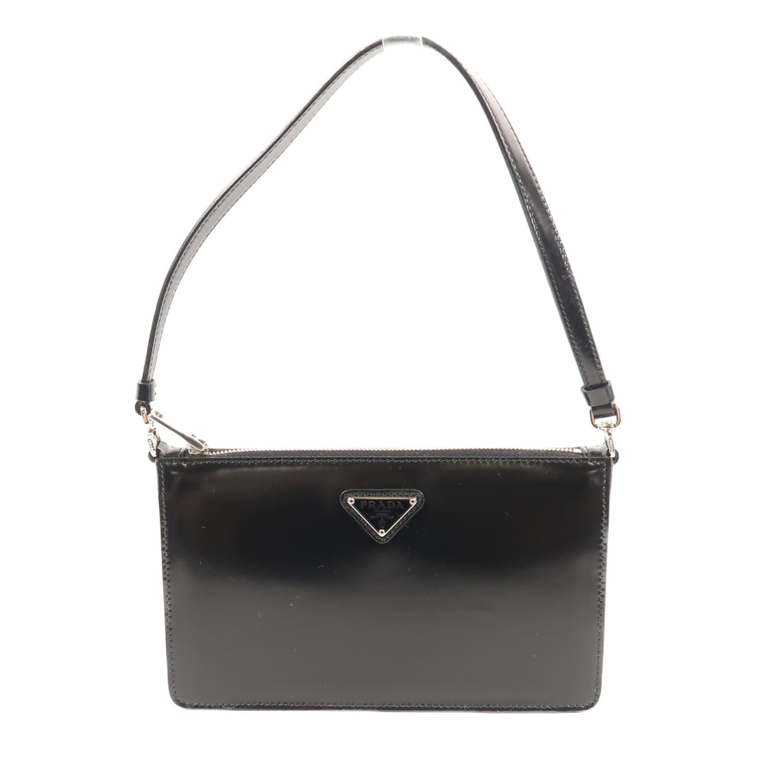 PRADA Black Calfskin SHW Shoulder Bag 1BC155: PRADA Black Calfskin SHW Shoulder Bag 1BC155 This PRADA shoulder bag is crafted from luxurious black calfskin leather, offering both elegance and durability. The bag features a stylish design with a h