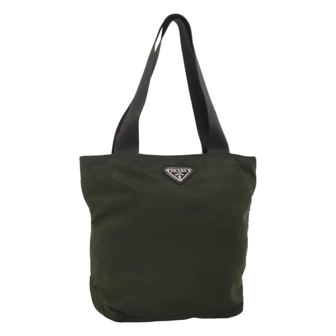 Prada Nylon Convertible Zip Tote Bag Khaki Vintage Style: Prada Nylon Convertible Zip Tote Bag Khaki Vintage Style This Prada Vintage Convertible Zip Tote for women features a khaki nylon exterior with a zip closure. The tote shows signs of wear including de