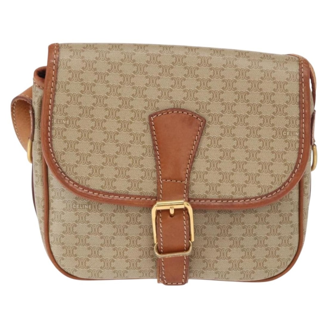 Celine Macadam Beige Canvas and Leather Vintage Shoulder Bag (1 of 18)