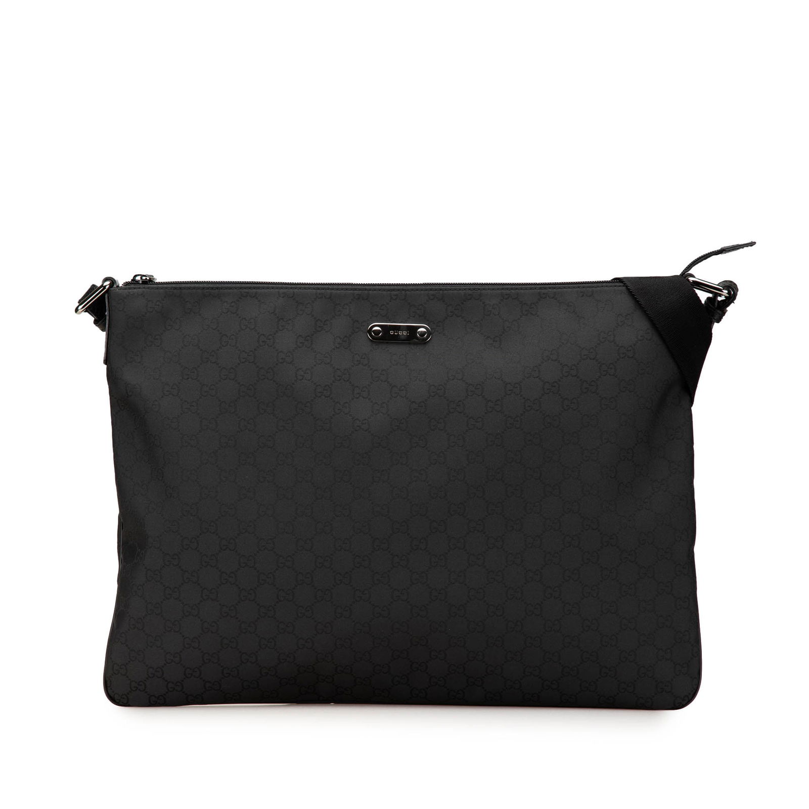 Gucci GG Nylon Crossbody Bag Black Fabric Italy: Gucci GG Nylon Crossbody Bag Black Fabric Italy This Gucci GG Nylon Crossbody bag combines functionality with luxury. Crafted from durable nylon, it features a sleek black design with a top zip closur