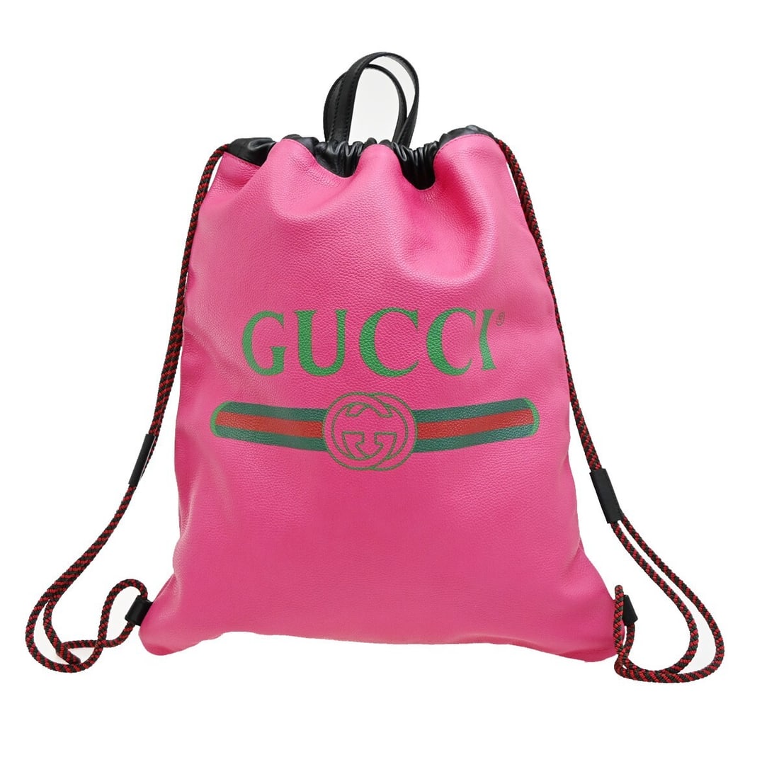 Pink Leather Gucci Drawstring Backpack for Women 38x45x1.5cm (1 of 15)