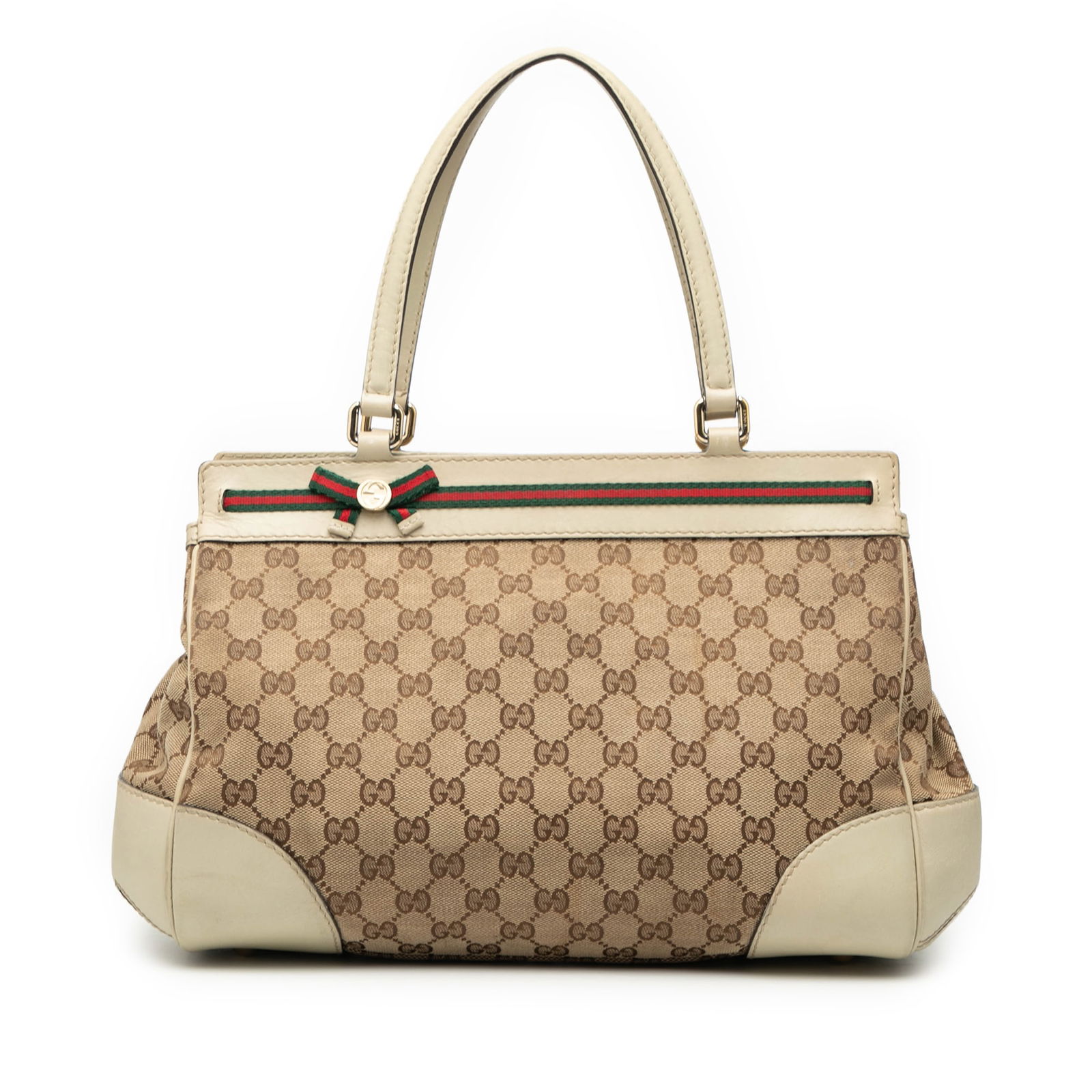 Brown Gucci Mayfair Tote Bag with GG Canvas and Leather Trim (1 of 7)