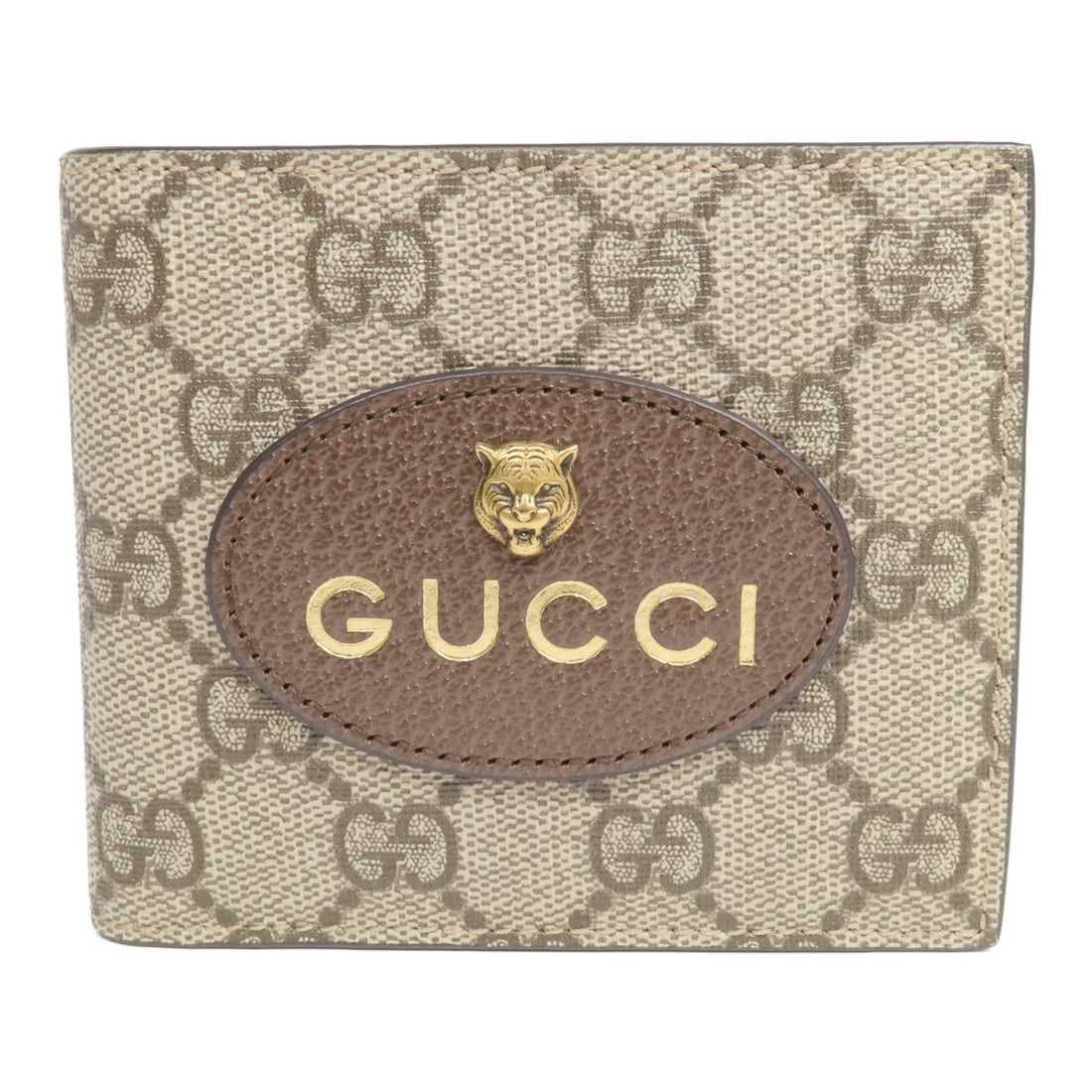 Brown PVC Canvas Bi-Fold Wallet Gucci GG 473954 Gold Hardware (1 of 11)