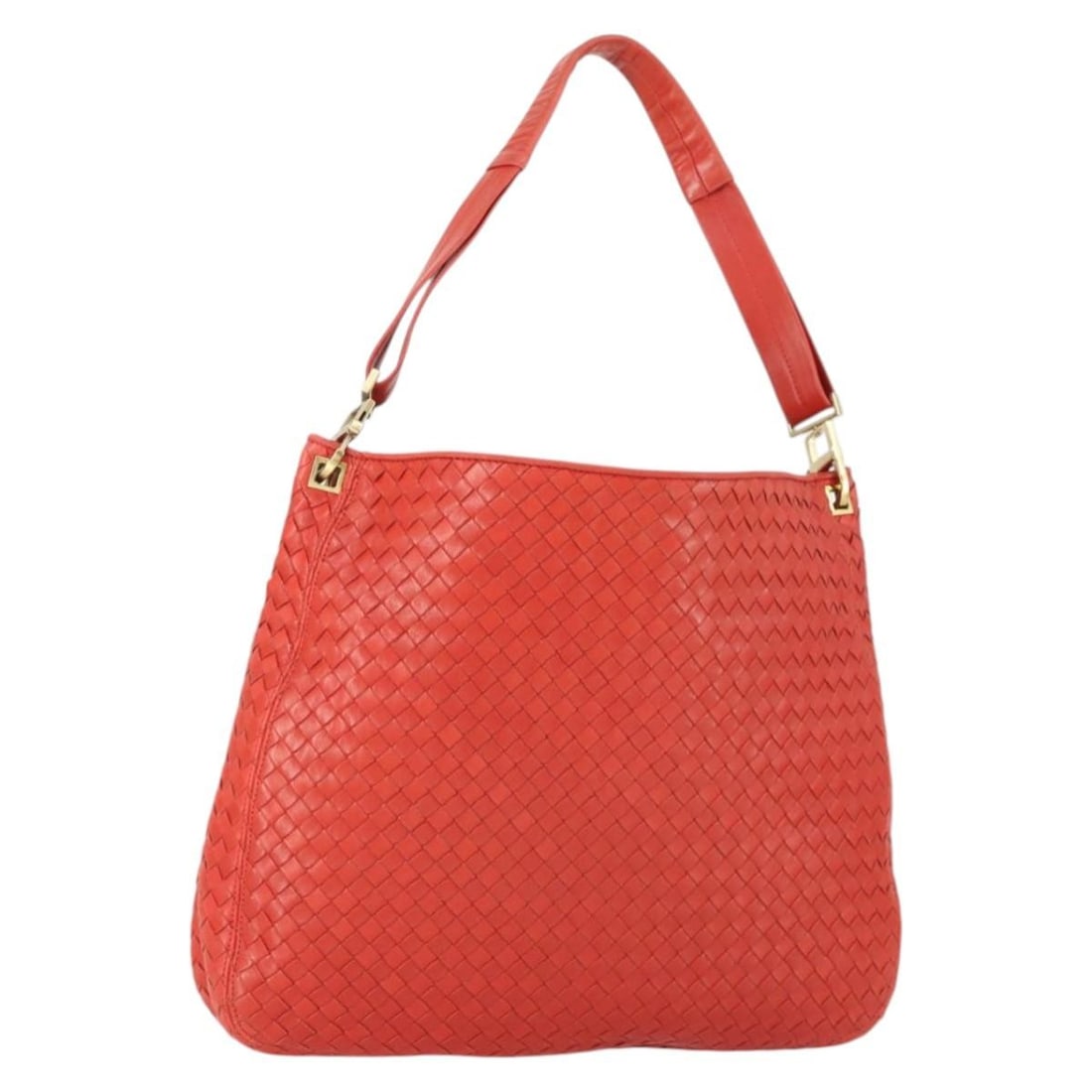 Bottega Veneta Red Leather Intrecciato Shoulder Bag with Dust Bag (1 of 18)