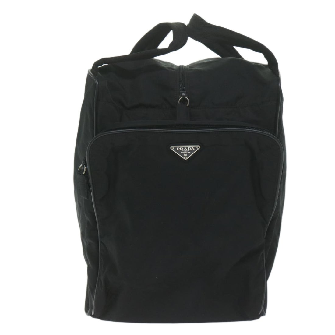 Black Nylon Prada Vintage Zip Tote Bag 27cm by 37cm by 29cm: Black Nylon Prada Vintage Zip Tote Bag 27cm by 37cm by 29cm This Prada Vintage Zip Handbag is crafted from black nylon, designed for women. It features a zip closure and metal fittings with slight scr