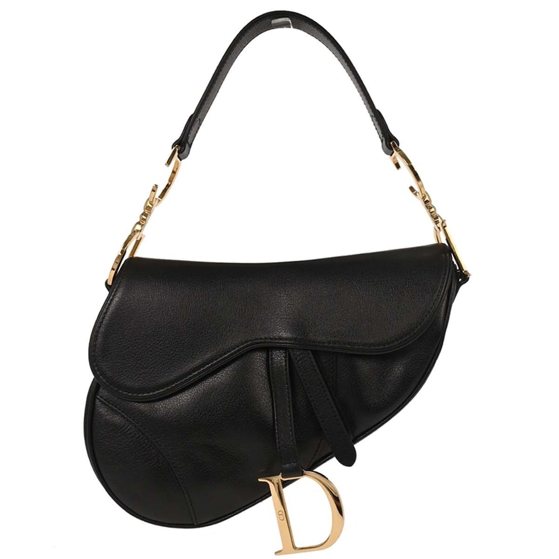 Christian Dior Black Leather Saddle Handbag 01RU0054 Medium (1 of 10)