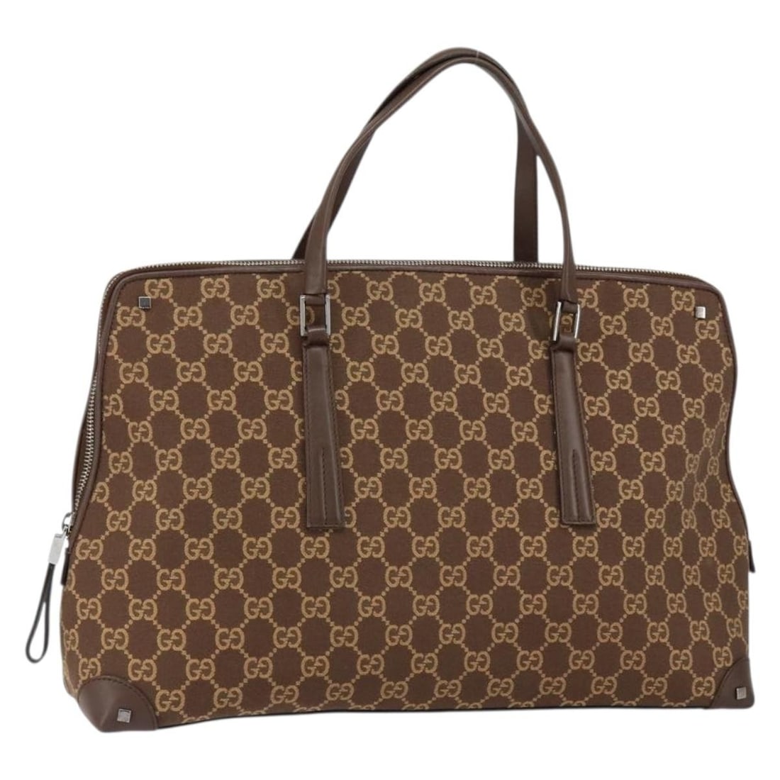 GUCCI GG Canvas Hand Bag Brown Gold Authenticated Italy (1 of 18)