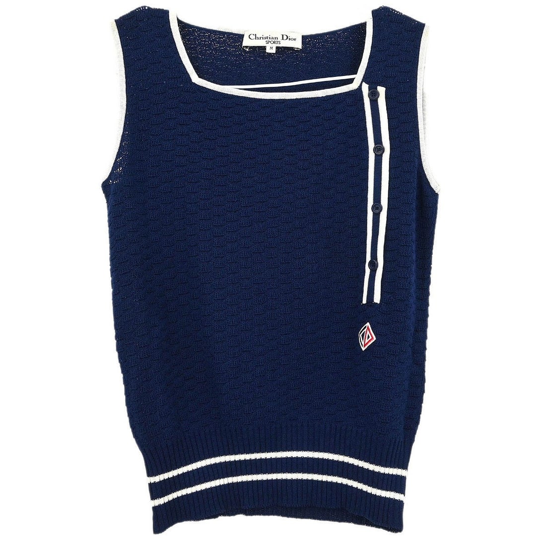 Dior Navy Sleeveless Tank Top Casual Logo M C-TK-286: Dior Navy Sleeveless Tank Top Casual Logo M C-TK-286 Discover a stylish addition to your summer wardrobe with this Christian Dior sleeveless tank top in a classic navy color. Designed for casual occas