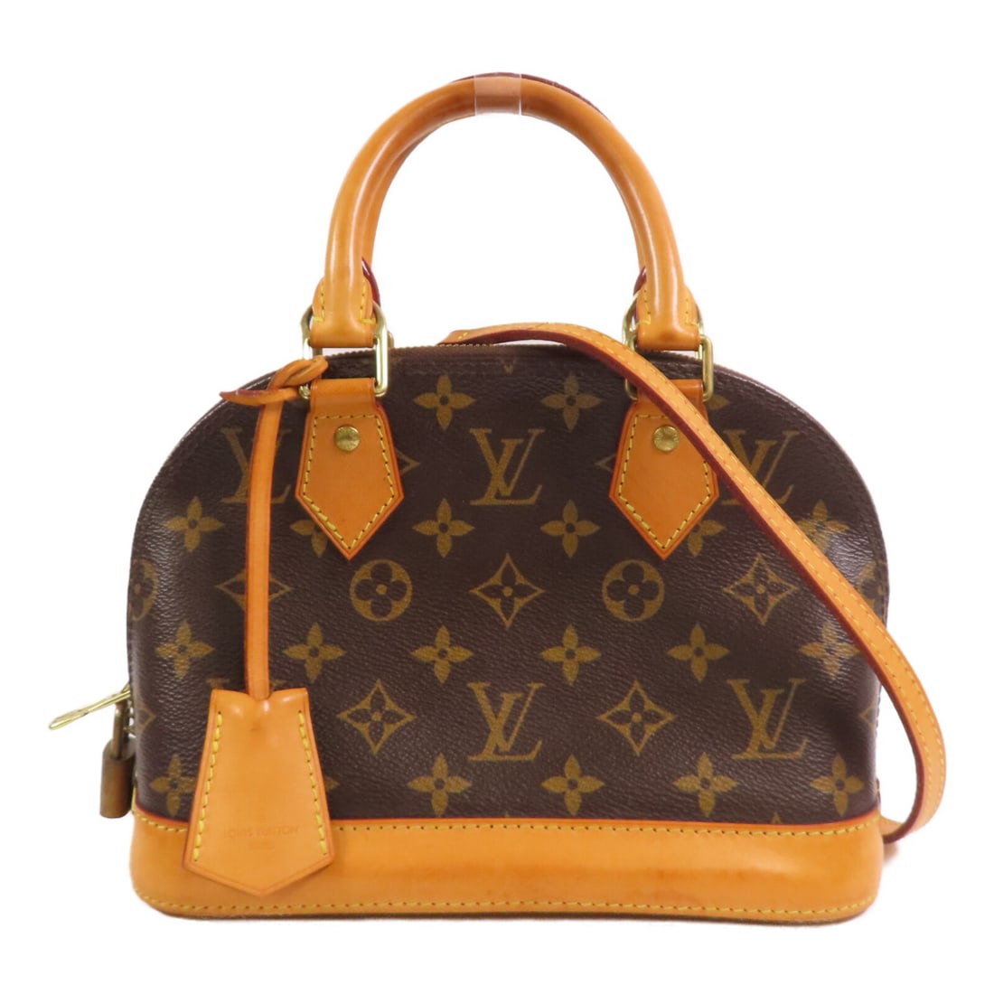 Louis Vuitton Alma BB Brown Monogram Coated Canvas Shoulder Bag M53152: Louis Vuitton Alma BB Brown Monogram Coated Canvas Shoulder Bag M53152 This Louis Vuitton Alma BB handbag features a classic Monogram brown PVC coated canvas exterior with gold tone hardware. Designed
