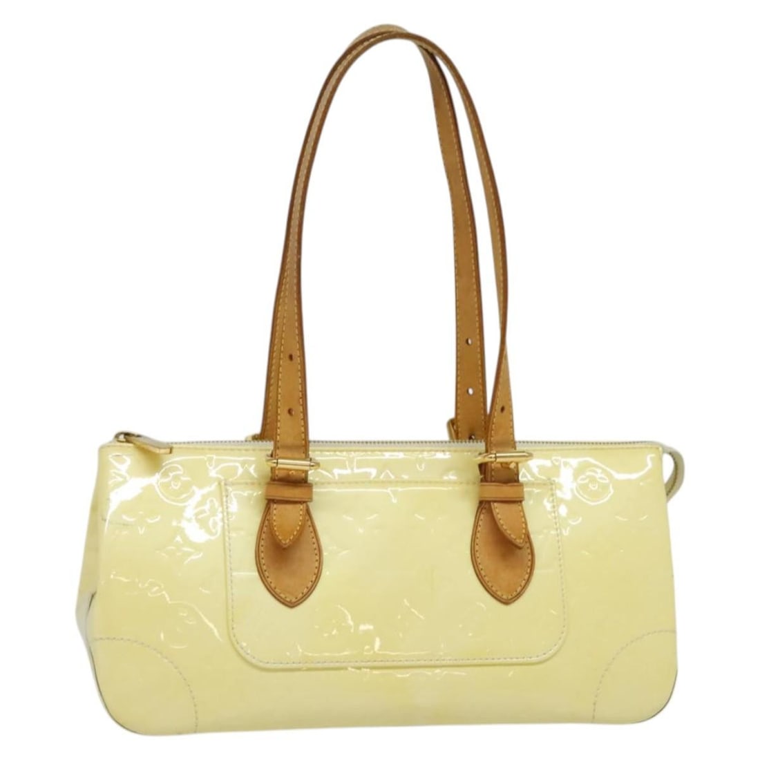 Louis Vuitton Rosewood Avenue Beige Monogram Vernis Patent Leather Bag: Louis Vuitton Rosewood Avenue Beige Monogram Vernis Patent Leather Bag The Louis Vuitton Rosewood Avenue Handbag features beige Monogram Vernis patent leather, designed for female use. The bag shows s