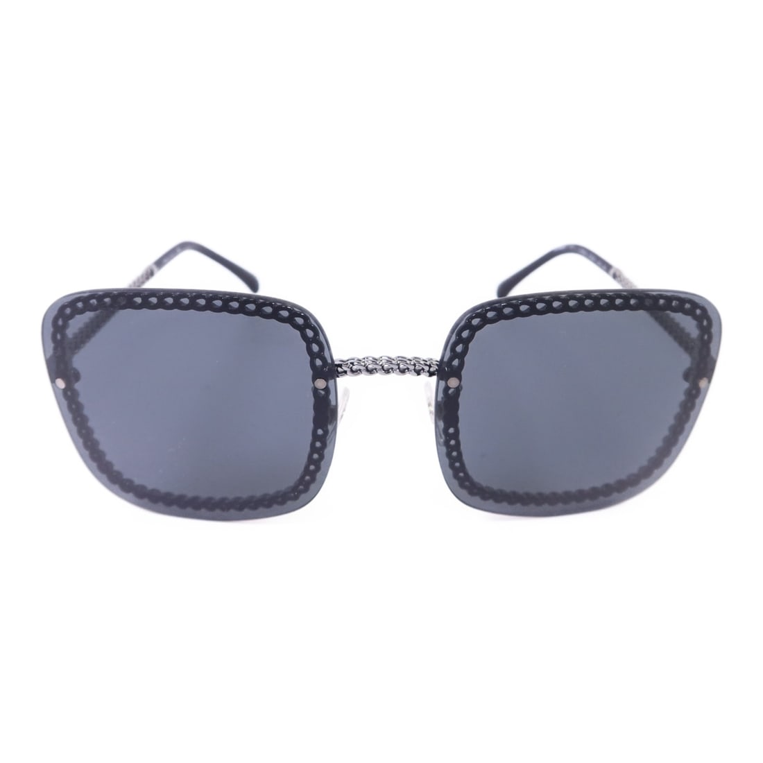 CHANEL 4244 Black Silver Metal Frame Sunglasses: CHANEL 4244 Black Silver Metal Frame Sunglasses These CHANEL CC 4244 sunglasses feature a stylish black metal frame with silver accents. Designed for regular sizing, they offer a fashionable accessory