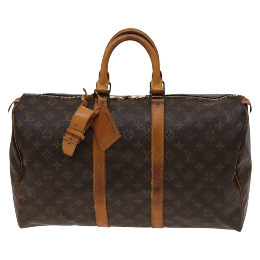 Louis Vuitton Keepall Monogram Canvas Travel Bag Brown 45cm: Louis Vuitton Keepall Monogram Canvas Travel Bag Brown 45cm This is a Louis Vuitton Keepall Bag crafted in signature monogram canvas. Designed for unisex use, the bag features a brown color palette an