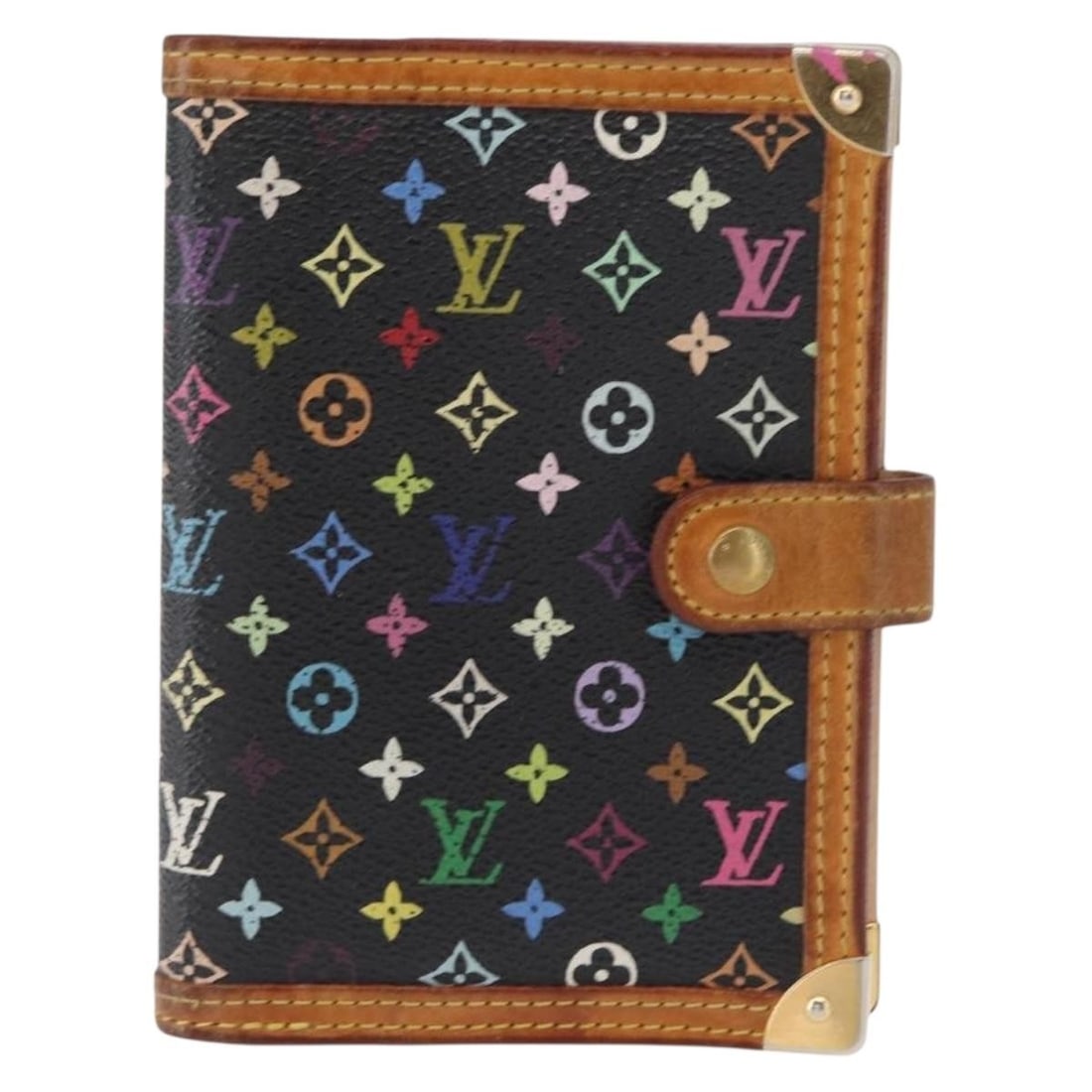 Louis Vuitton Multicolor Canvas Agenda Cover Unisex: Louis Vuitton Multicolor Canvas Agenda Cover Unisex This Louis Vuitton Agenda Cover is crafted from multicolor canvas designed for unisex use. It features metal fittings and a button clasp for secure