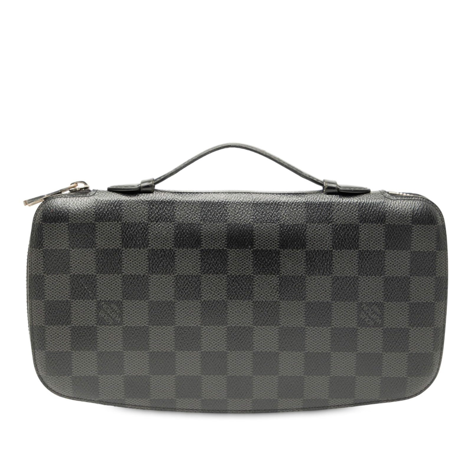 Louis Vuitton Damier Graphite Atoll Travel Organizer Black Fabric: Louis Vuitton Damier Graphite Atoll Travel Organizer Black Fabric The Louis Vuitton Damier Graphite Atoll Organizer is an elegant travel accessory crafted from durable damier canvas. It features a fla