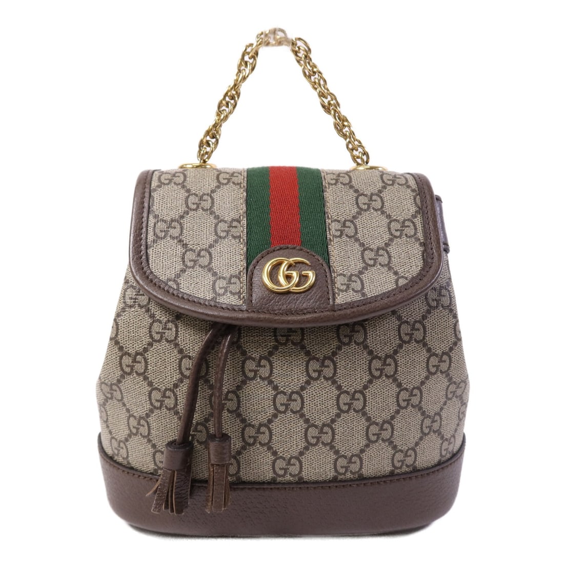 Gucci GG Brown Coated Canvas Backpack with Gold Hardware 795221 (1 of 15)
