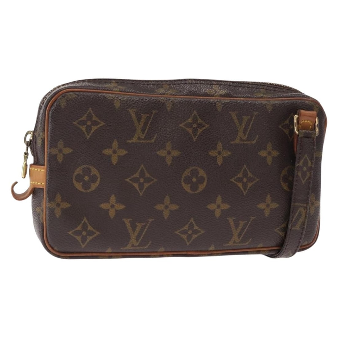 Louis Vuitton Monogram Canvas Pochette Marly Bandouliere Shoulder Bag: Louis Vuitton Monogram Canvas Pochette Marly Bandouliere Shoulder Bag This pre-owned Louis Vuitton Pochette Marly Bandouliere shoulder bag features the classic monogram canvas in brown, designed for f