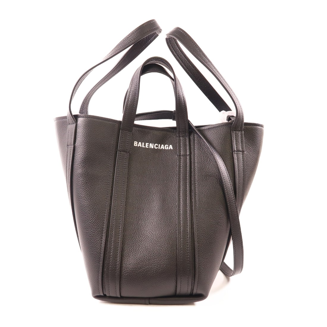 BALENCIAGA Everyday North-South Tote 2-Way Shoulder Bag Black Calfskin: BALENCIAGA Everyday North-South Tote 2-Way Shoulder Bag Black Calfskin This Balenciaga Everyday North-South Tote Shoulder Bag is a versatile accessory crafted from high-quality calfskin leather. The s