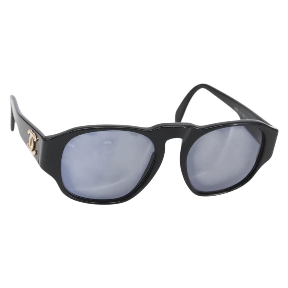 CHANEL Black Plastic Sunglasses with CC Logo Auth 156145 (1 of 11)