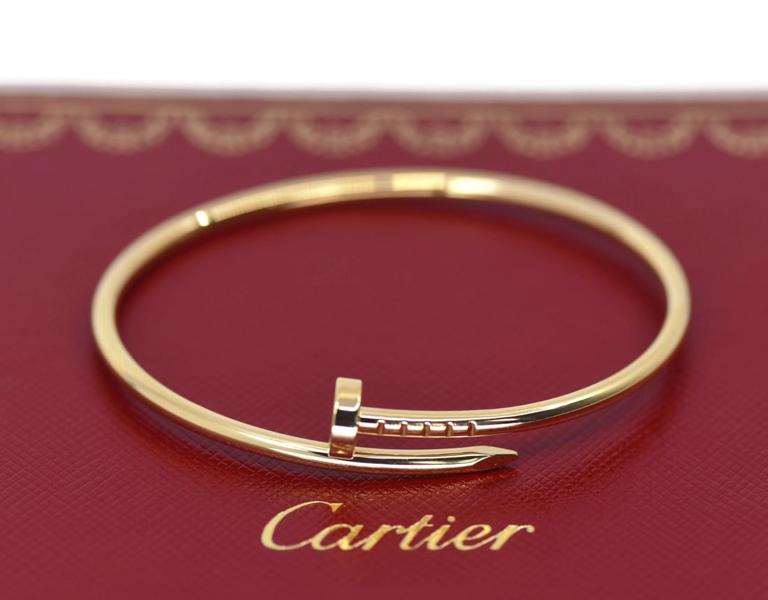 Cartier Juste un Clou 18k Yellow Gold Bangle Bracelet Size 15 with Box (1 of 4)