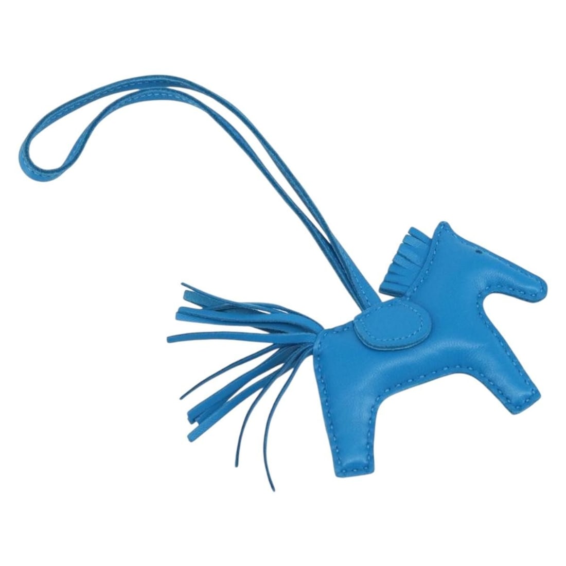 Hermes Rodeo PM Blue Zanzibar Leather Bag Charm with Dust Bag and Box (1 of 15)